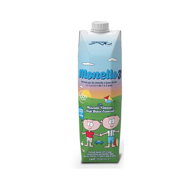 Monello 3 Formula per la Crescita a Base di Latte per Bambini da 1 a 3 Anni  Liquido 1 Litro, compra online su Farmacia delle Terme